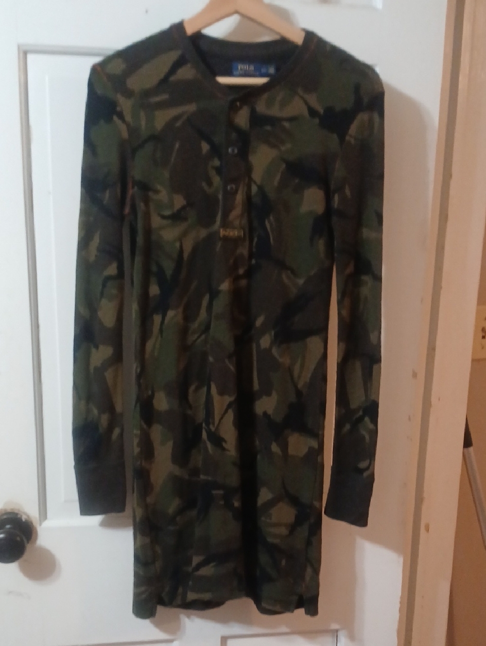 RARE Polo by Ralph Lauren Dark Green Camo Henley Top